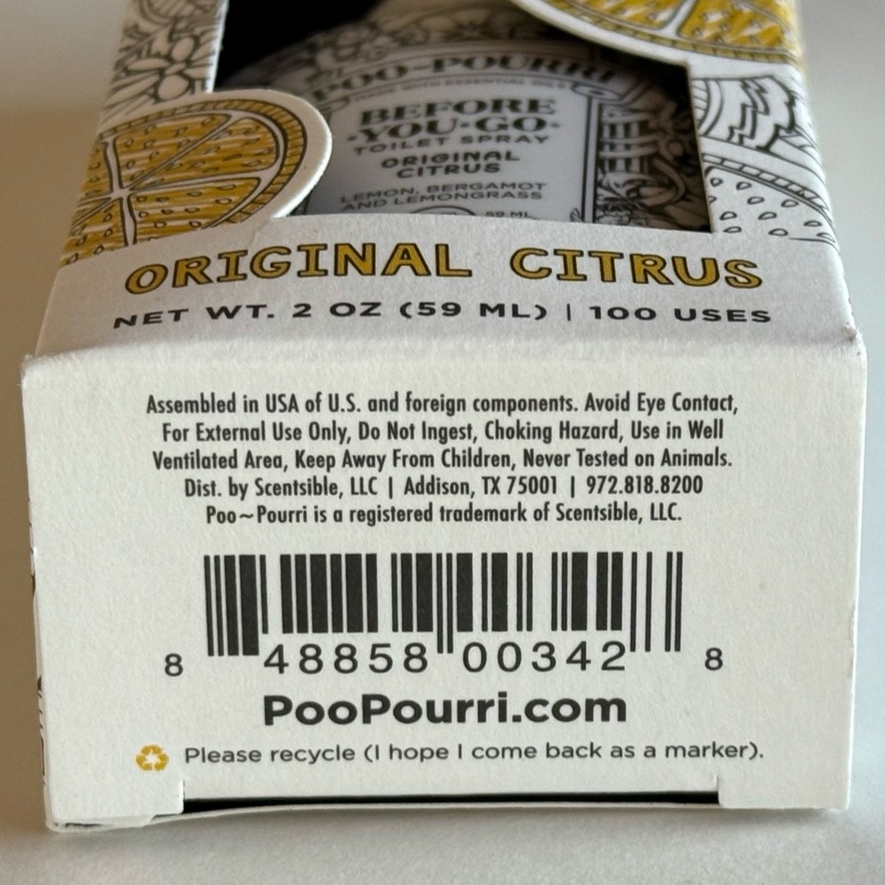 Poo-Pourri Doodle Color it Edition Citrus Before You Go Toilet Spray, 2 oz. - Picture 4 of 4